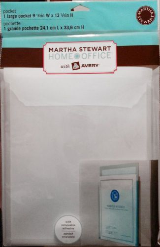Martha Stewart Avery Large Clear Vertical Pocket Removable Adhesive, 9.5 x 13.25