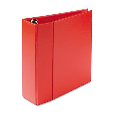 Heavy-Duty Binder with One Touch EZD Rings, 4&#034; Capacity, Red