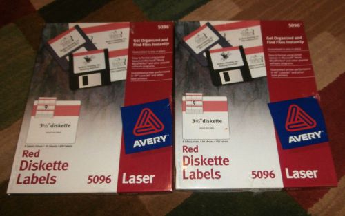 Avery 5096 Diskette Lasor Label..Red &amp; Blue....2 boxes
