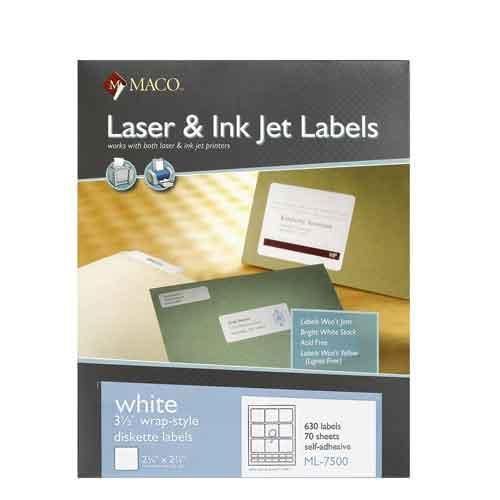 Chartpak Maco Laser/Ink Jet 3-1/2&#039;&#039; Diskette Labels 630 Count