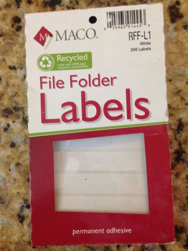 Maco RFF-L1 White File Folder Labels ( 1 Pack / 248 )