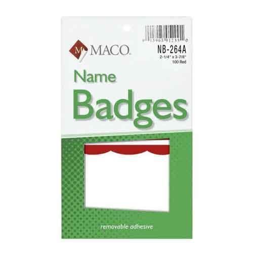 Chartpak Name Badge Red Border 100 Count