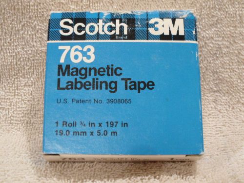 3M Scotch 763 Magnetic Labelling Tape Black 3/4&#034; &amp; 1/2&#034; Wide - Lot