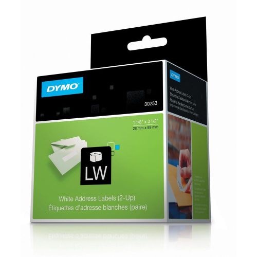 DYMO 30253 LabelWriter Address Labels, 1 1/8- by 3 1/2-inch, White Roll of 700
