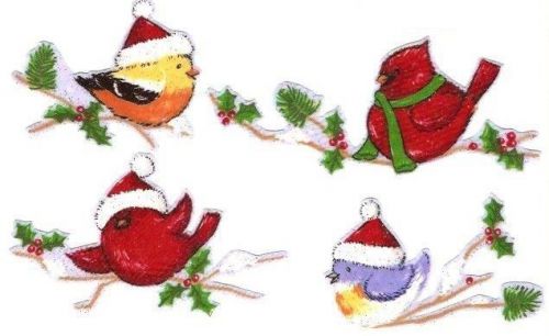 30 Personalized Return Address Labels Christmas Birds Buy 3 get 1 free (zz18)