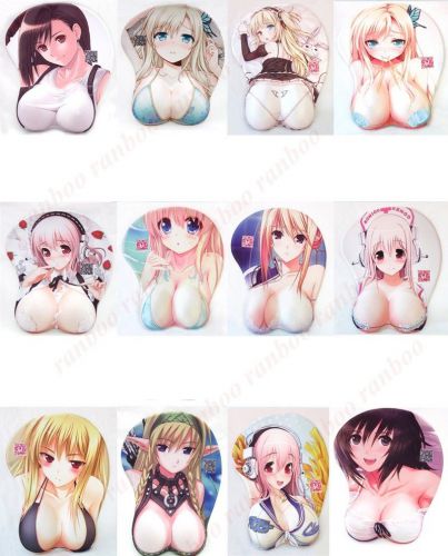 3D Breast Silicone Mouse Pad/Mat Japan Animation One Piece SUPERSONICO Cosplay
