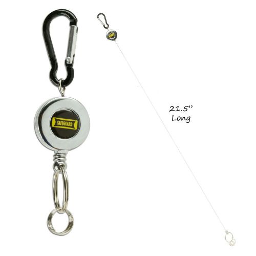 Safeguard retractable clip-on key ring - extends to 21&#034; for sale