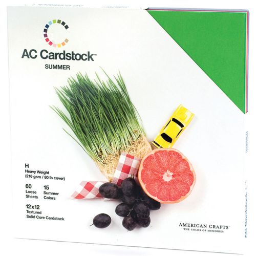 American crafts seasonal cardstock pack 12-in x 12-in 60/pkg summer ac712p12-54 for sale