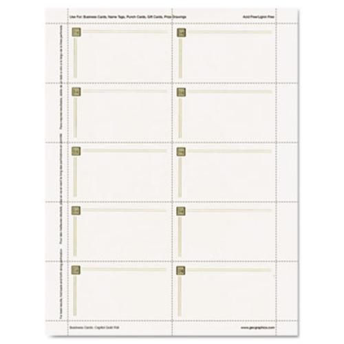 Royal 47367 Capital Gold Design Business Cards, 3 1/2 X 2, 65 Lb Stock, 150/pack
