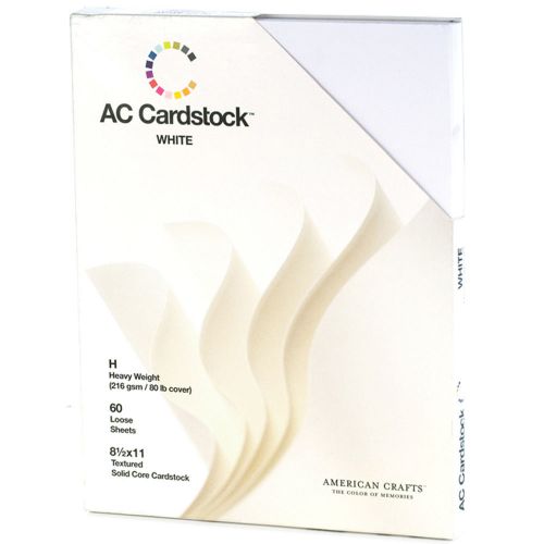 American crafts cardstock pack 8-1/2-in x 11-in 60/pkg white ac71273 for sale