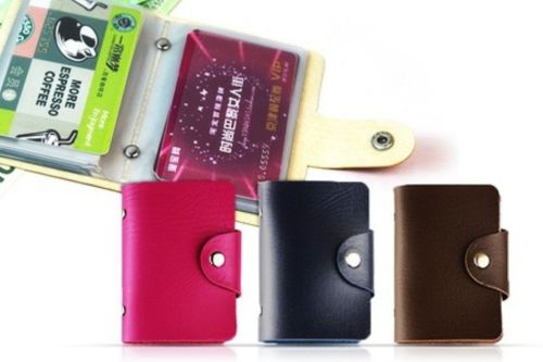 BUSINESS CREDIT CARD HOLDER PICTURE WALLET CASE PURSE BAG WITH BUCKLE