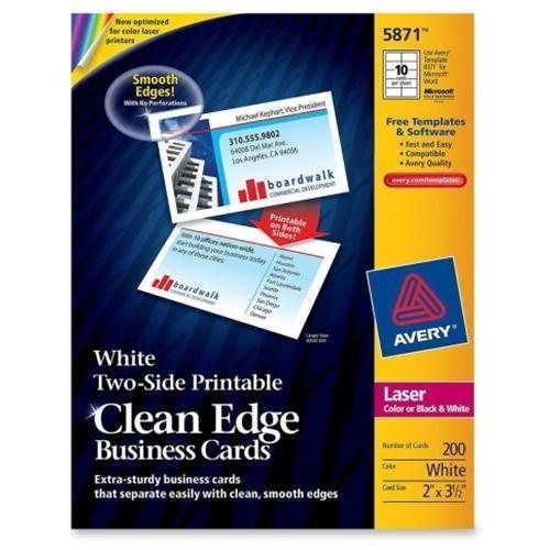 Avery Clean Edge Laser Business Card 5871