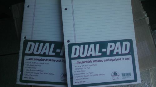 Ampad  Dual-Pad Ruled Legal/Wide Rule 8 1/2&#034; x 11 3/4&#034; White 100 Sheets X2