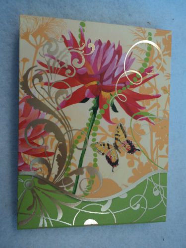 Flower and butterfly magnetic PURSE PAD note pad notepad 75 sheet