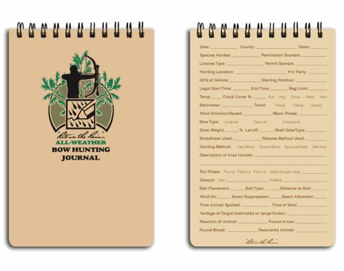Sportsmans bow hunting journal - rite in the rain for sale