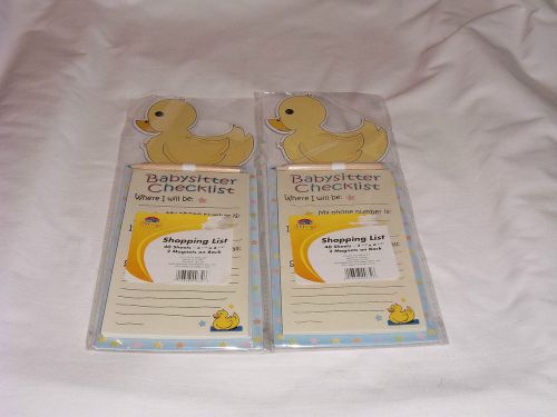 NEW Lot Of 2 Babysitter Checklist   Magnetic Pads with Pencil