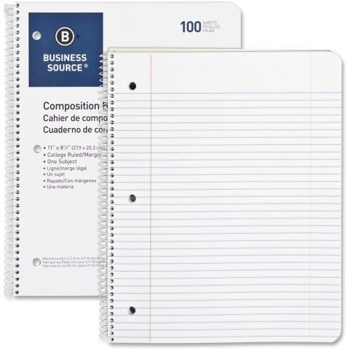 Business source notebook - 100 sheet - college ruled - letter- bsn10968 for sale