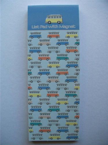 Magnetic List Note Pad Paper New To Do List Shopping List, Kombi Van, 50 Pages