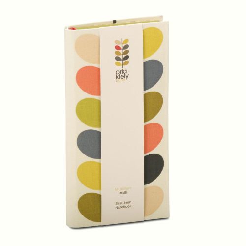 Orla Kiely Slim Linen Notebook - Multi Stem