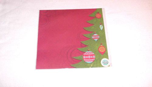1 SHEET 3D HOLIDAY OCCASION SCRAPBOOK/CARD MAKING PAPER - RED/GREEN - TREE