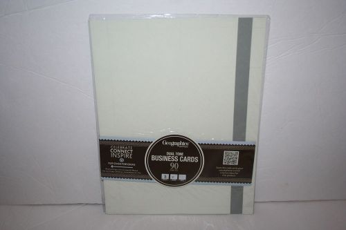 New Geographics Ivory/Gray Dual Tone 90 Business Cards MODEL 48434
