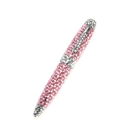New pink crystal rhinestone gemstone roller ball pen for sale
