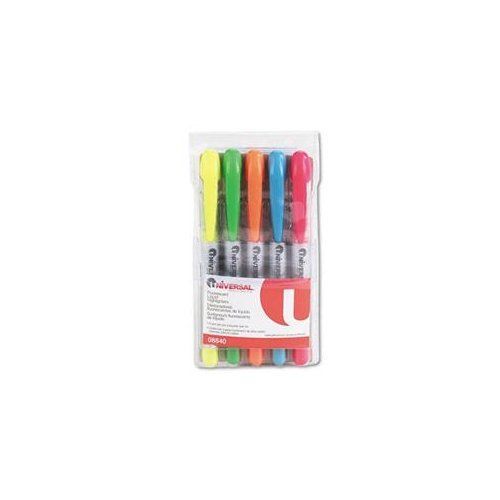 Universal Office Products 08840 Liquid Pen Style Highlighter, Chisel Tip, 5/set