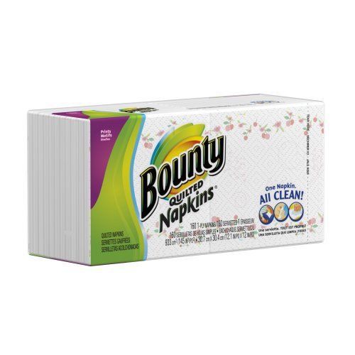 Bounty Quilted Napkins Select Prints  160 Count (Pack of 16) (Packaging May Vary