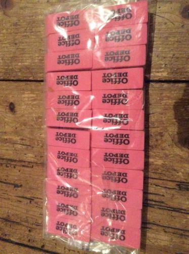 BRAND NEW Office Depot 24 Soft Pliable Large Erasers --NEW