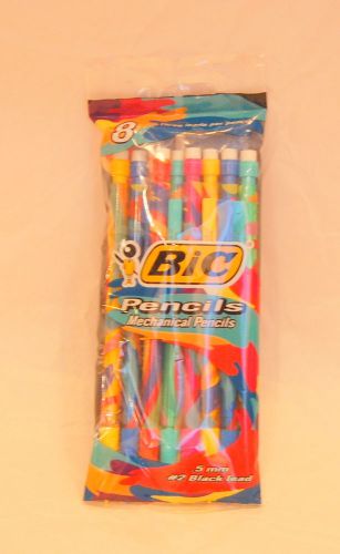 BIC MECHANICAL PENCIL 8-COUNT #2 BLACK LEAD 0.5 MM SEALED IN BAG MADE IN FRANCE