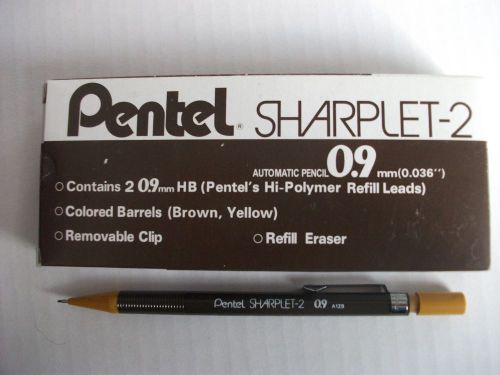 Box of 12 Pentel Sharplet-2 Mechanical Pencils .9mm A129-E Brown,eraser, lead