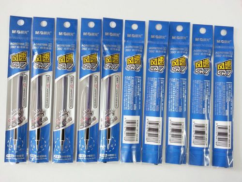 10pcs x refill SHANGHAI  AGR67098  0.5mm fine GEL PEN Blue colour