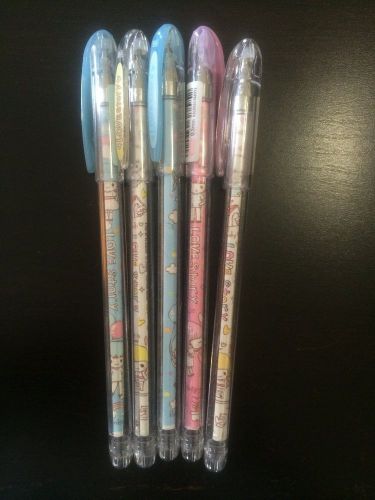 5pc Black Rollerball Pens Extra Fine Point, 0.5mm, Assorted Color