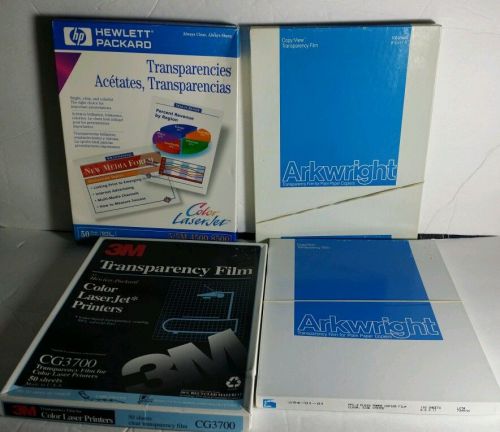 Transparency Film Lot of 4 Assorted Partial Boxes Hewlett Packard 3M Arkwright