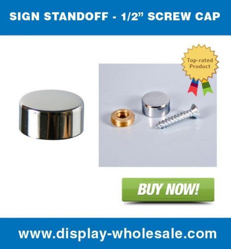 Sign standoffs polished screw cap only 1/2&#034; [4 pcs] for sale