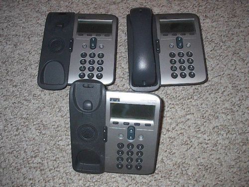 LOT OF 3 Cisco CP-7912G-A V01 IP Office Phones 7912 Series LOOK CHEAP!