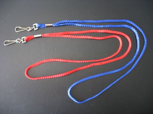 Lot of 25 red lanyard i.d neck straps with swivel hook clips for sale