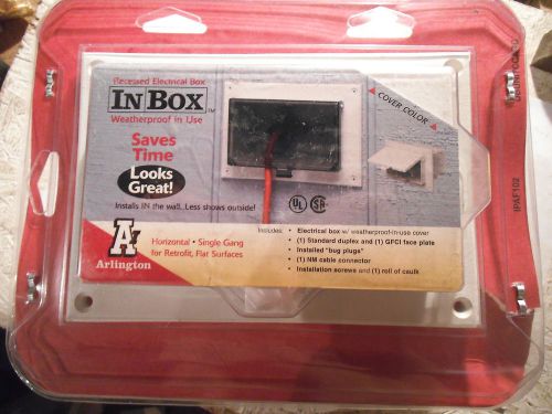 Arlington dbhr1w outdoor electrical box with weatherproof cover for flat - new for sale