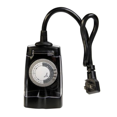 Westek tm13dolb outdoor daily timer with 2 grounded outlet, black for sale