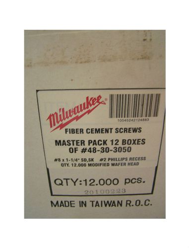 Milwaukee 8 x 1-1/4&#034; cement screws collated  (2000) for sale