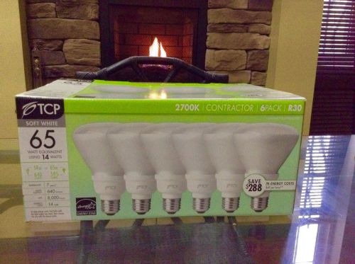 6x tcp cfl softwhite floodlight bulb -  65w using 14w 2700k contractor r30 for sale