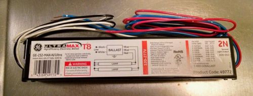 Ge 2n t8 ballast, new! two tube ge-232-max-n/ultra ballast, 120/277volts. for sale