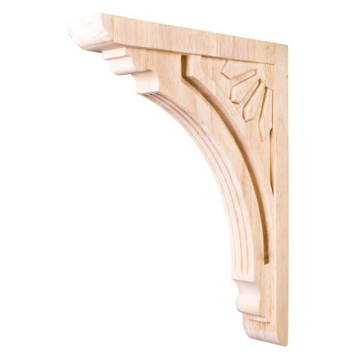 2-(TWO)- Wood Corbels- 2&#034; x 10-11/16&#034; x 14&#034; Art Deco Corbels- # COR5-4-RW