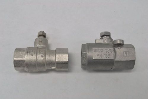 LOT 2 NEW STAINLESS STEEL BALL VALVE 2 WAY 1/2IN NPT CF8M B235042