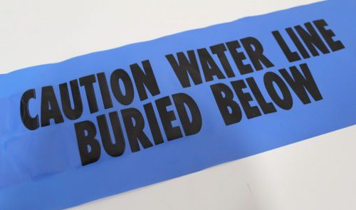 Blue Identoline Underground Warning Tape &#034;Caution Water Line Buried Below&#034;