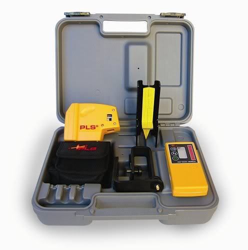 New PLS PLS5 System With Detector Self Leveling 5 Point Laser Level W/ Case