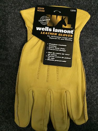 Wells Lamont Premium Leather Work Gloves-Size: Medium-New with Tags