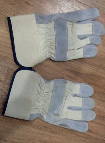 2 - Pair Cowhide Leather Palm Work Gloves - Men&#039;s Sz XL Similar to Wells Lamont