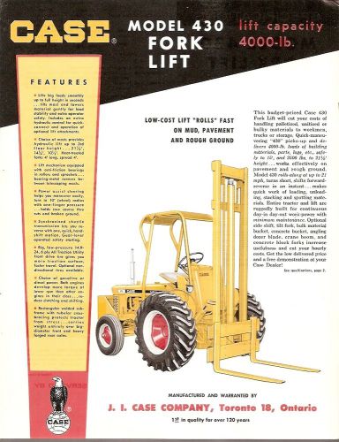 Equipment Brochure - Case - 430 - Fork Lift - c1960&#039;s (E1725)