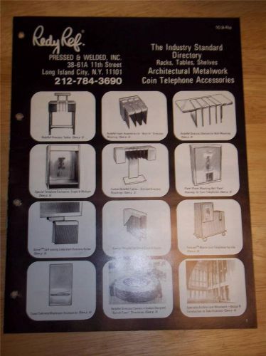 Vtg RedyRef Pressed &amp; Welded Inc Catalog~Telephone Accessories/Directory Table